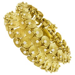 18 Karat Yellow Gold and Diamond Bracelet