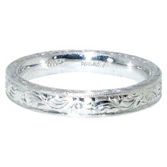 Platinum Engraved Band by Michael Beaudry
