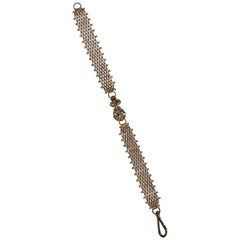 Ia Jewels 14 Carat Gold Handwoven Chain Antique-Element Diamond Bracelet