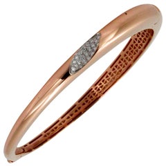 Roberto Coin 18 Karat Rose Gold Italian Hinged Bangle Bracelet