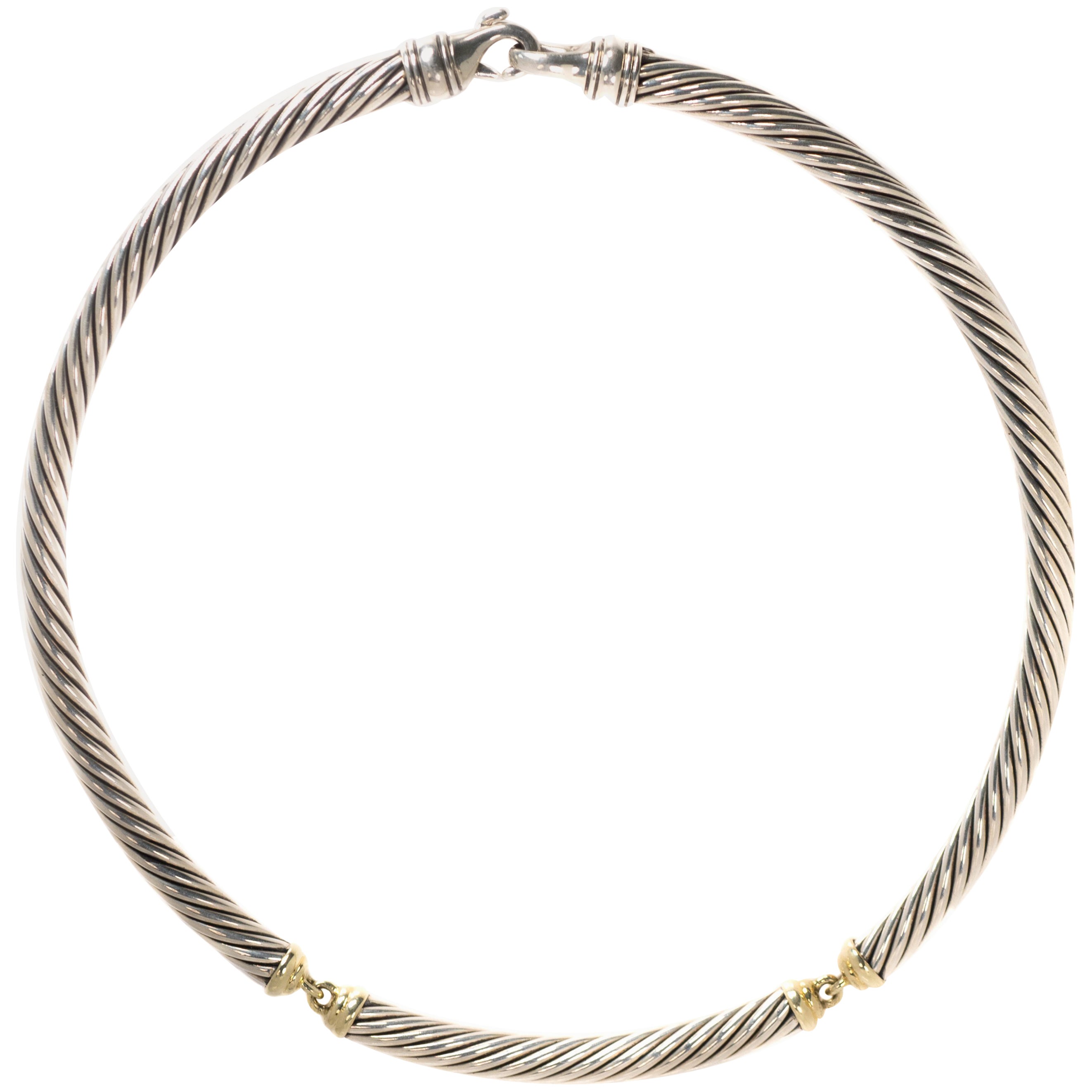 David Yurman Amethyst Gold Cable Necklace at 1stDibs