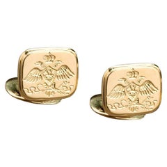 Nicholas I Romanov Eagle 18k Gold Cufflinks by Marie Betteley