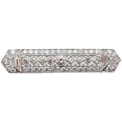 Antique Tiffany & Co. Platinum and Diamond Bar Brooch