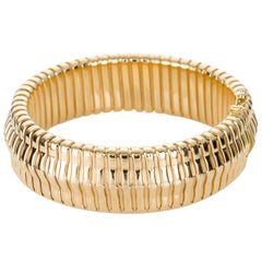 18 Karat Yellow Gold Gooseneck Flexible Bracelet
