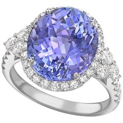 Special Edition 18 Carat White Gold Tanzanite and Diamond Cocktail Ring
