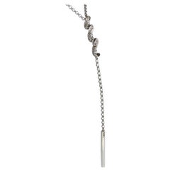 Lariat Style Adjustable Gold and Diamond Neckpiece