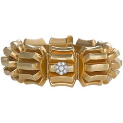 Omega 1960s Diamond and Gold Watch Bracelet