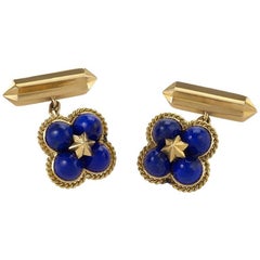 Marchak Paris 1960s Lapis Lazuli and Gold Cufflinks