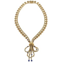 Boucheron Paris Retro Sapphire and Gold Necklace