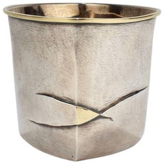 Pat Flynn Mixed Metals Sterling Silver and 18 Karat Gold Beaker or Tumbler