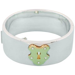 Tiffany & Co. Locks Vintage Hinged Bangle in Sterling Silver and 18 Karat Gold