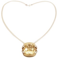 Marlene Stowe 18 Karat Diamond and Citrine Convertible Brooch/Pendant