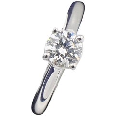 Hearts on Fire Round 0.446 Carat G VS2 Diamond Engagement Ring 14 Karat Gold