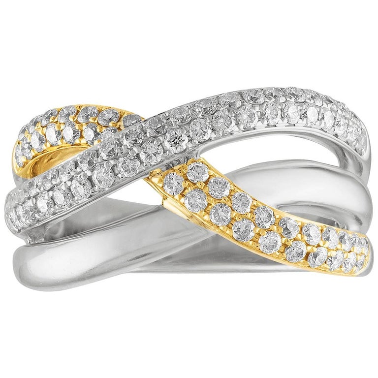 CrissCross Diamond Band Ring For Sale at 1stdibs(02)