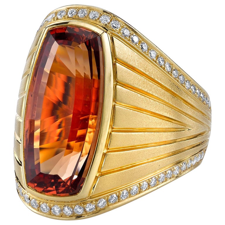 Doe voorzichtig wrijving Bijdrage Antique Imperial Topaz Cocktail Rings - 40 For Sale at 1stDibs