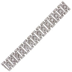 Princess Cut and Round Brilliant Diamond Bezel Set Bracelet
