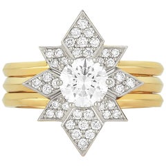 Zoe & Morgan Dahlia & Amara 18k Yellow Gold & Platinum Diamond Wedding Ring Set
