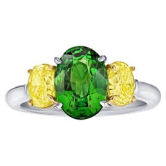 Yellow Diamond Three-Stone Rings