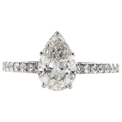 GIA Certified 2.16 Carat Pear Shape Diamond Engagement Ring