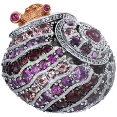 Alex Soldier Sapphire Tourmaline Diamond Topaz Ruby Snail Ring One of a Kind