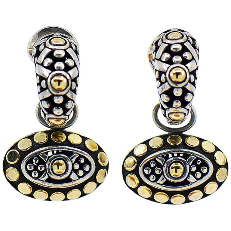 John Hardy Dot Collection Earrings Sterling Silver And 18 Karat John Hardy Dot Collection Earrings Sterling Silver And 18 Karat Yellow Gold For