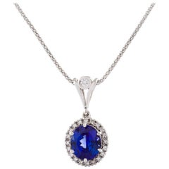Kian Design 18 Carat White Gold 6.30 Carat Tanzanite and Diamond Neck-Piece