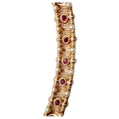 Ruby and Diamond Collar Necklace in 18 Karat Yellow Gold