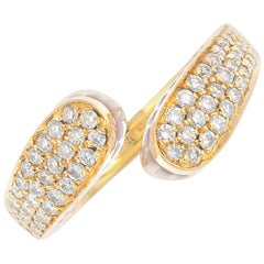 Limited edition Italian 18K Gold, Rose Quartz and Pave set Diamond Dress Ring