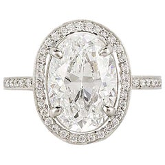 GIA Certified Boodles 3.02 Carat D/VS2 Oval Cut Diamond Platinum Ring