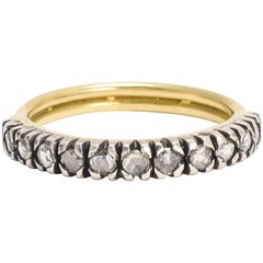 BL Bespoke Gold Twist Diamond Half Hoop Stacking Ring