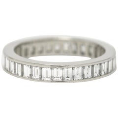 Tiffany & Co 2.5 Ct Diamond Eternity Band Baguette Platinum Wedding Anniversary