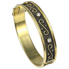 Georgios Collections 18 Karat Yellow Gold Byzantine Style Bracelet with Diamonds