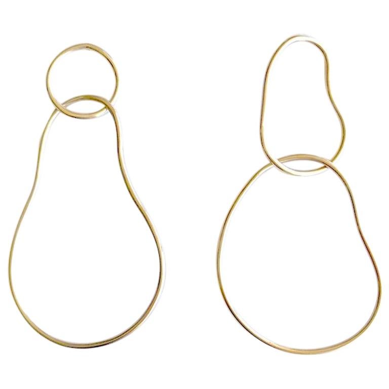 Andrea Estelle Fluid Interlocking 14 Karat White Gold Hoop Earrings Andrea Estelle Fluid Interlocking 14 Karat White Gold Hoop Earrings For