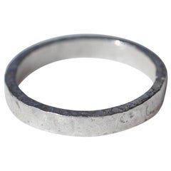 Wide Band Wedding Ring in Sterling Silver Stacking Modern Design by AB Jewelry