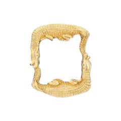 18 Karat Gold Two Alligators Buckle for One Inch Belt by John Landrum Bryant