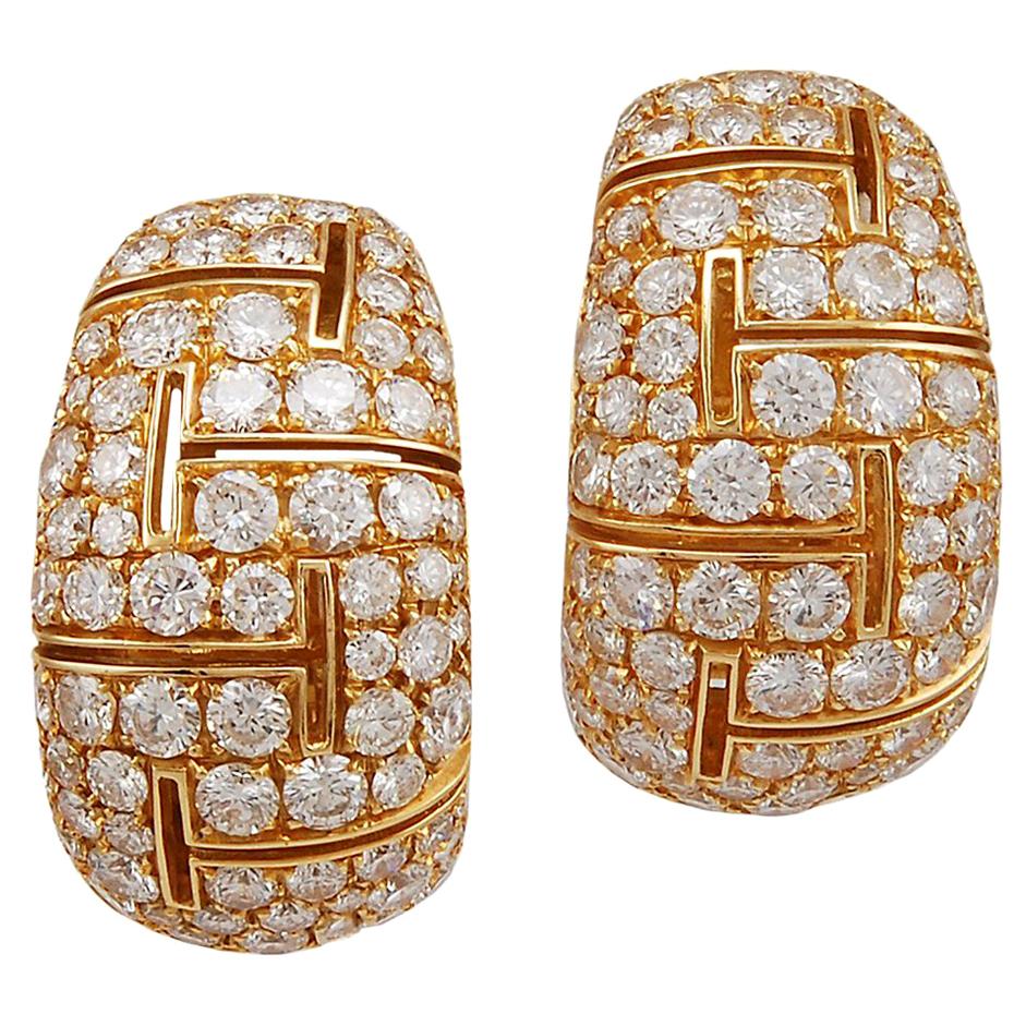 Bulgari Diamond Gold Earrings