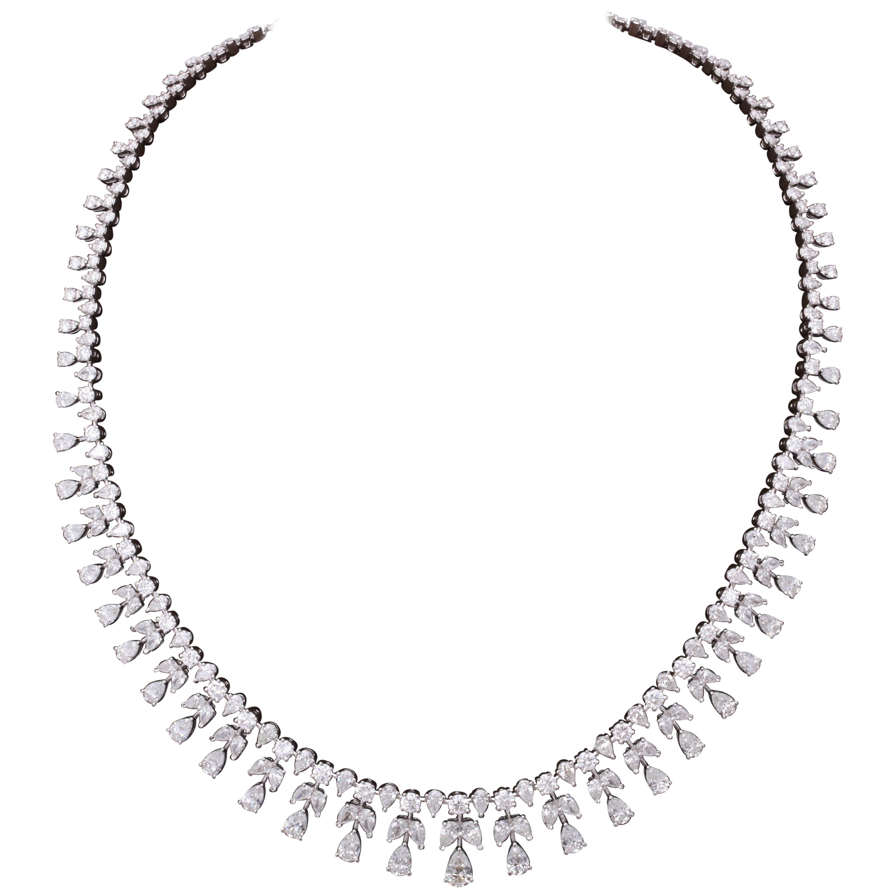 Multi Shape Diamonds Gold Drop Choker Necklace For Sale at 1stDibs