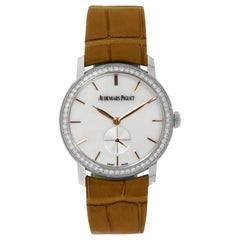 Audemars Piguet "Jules Audemars" White Gold Diamond Bezel manual Wristwatch