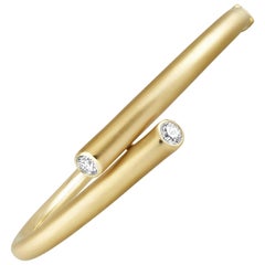 Carelle Modern Whirl 18 Karat Gold and 0.65 Carat Diamond Bangle Bracelet