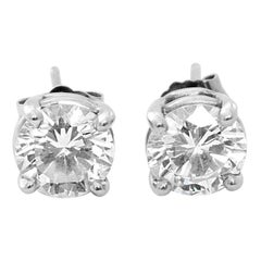 14 Karat White Gold Diamond Studs