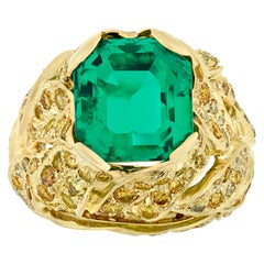 Fred Leighton Untreated 5.94 Carat Colombian Emerald Ring