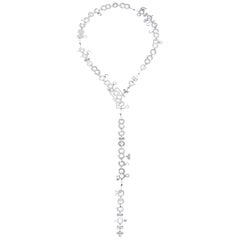 Nathalie Jean Contemporary 4, 24 Carat Diamond White Gold Chain Drop Necklace