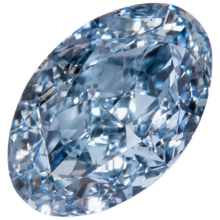 Fancy Intense Blue Diamond VVS1 Oval GIA Certified 0.74 Carat at 1stdibs