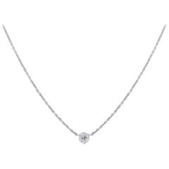 Round Brilliant Diamond Floating Pendant Necklace