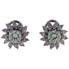 Pink Diamond Clip-on Earrings