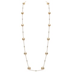 Yoko London Golden South Sea Pearl and Diamond Chain Necklace in 18K Yellow Gold