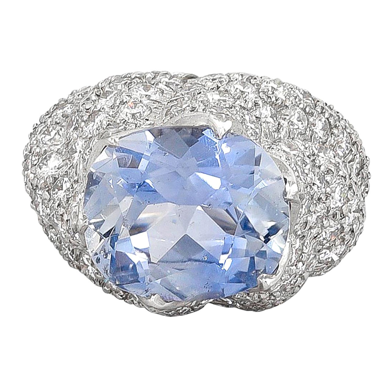 David Webb Certified Sapphire Diamond Cocktail Ring
