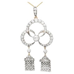 Antique 1900s 2.39 Carat Diamond and Gold Pendant/Brooch Circa 1900