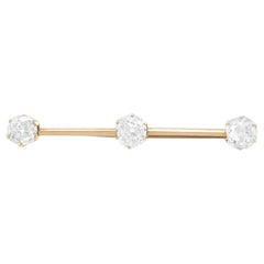 Antike Barbrosche aus Gold mit 2,14 Karat Diamanten und Gold