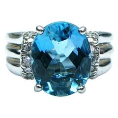 Kurt Wayne Aquamarine Diamond Platinum Ring